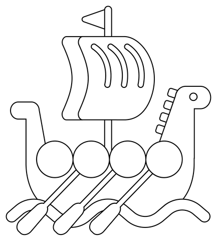 Viking Boat Coloring Page